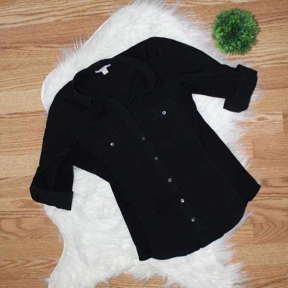 James Perse Womens Black Button Up 2 EUC